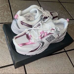 New Balance Women's White Pink Athletic Sneakers